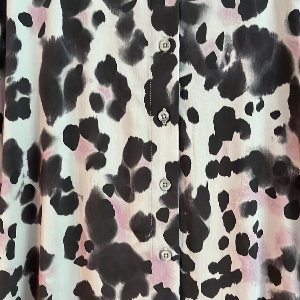 Raglan Sleeve Leopard Print Button Down Blouse Fr… - image 3